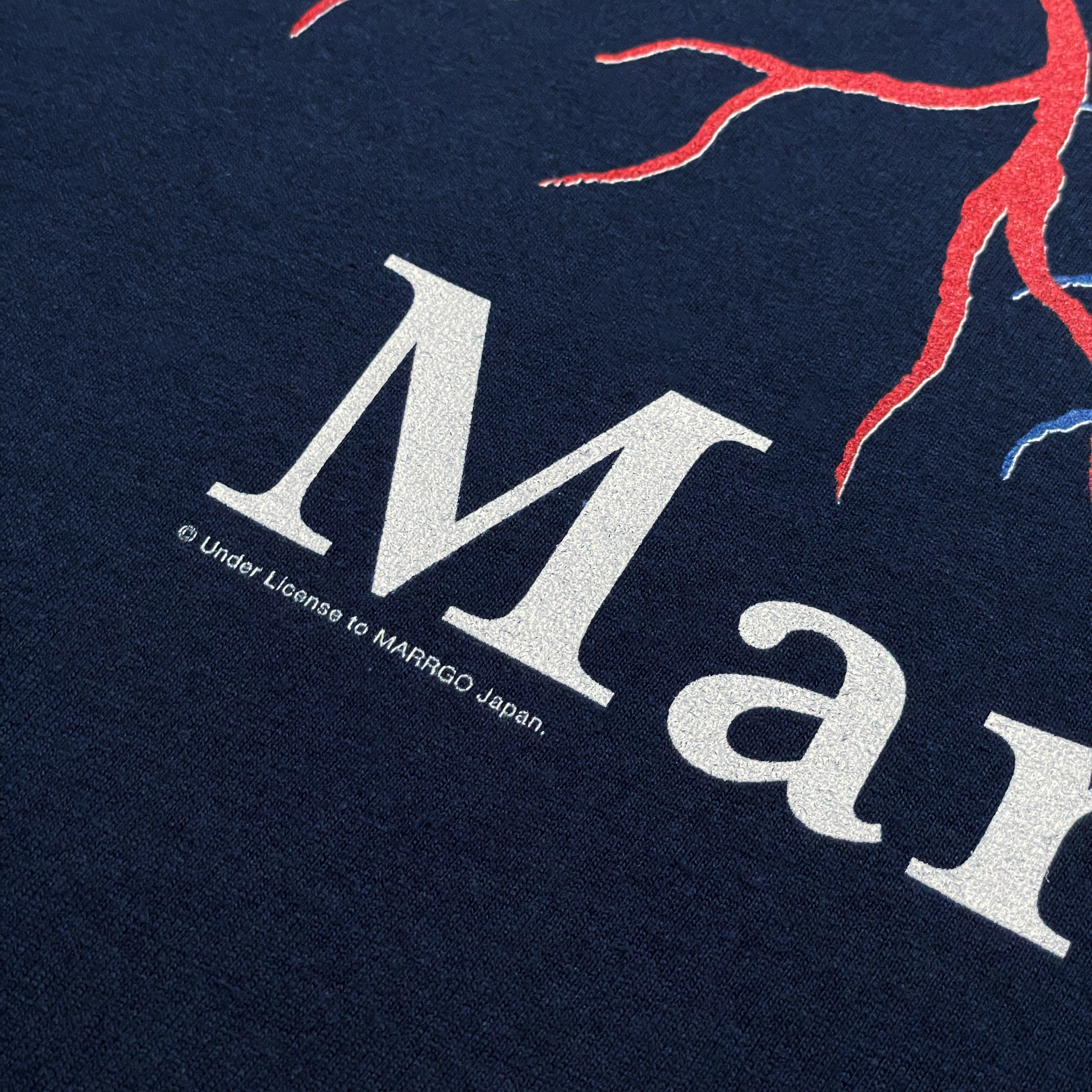 Blood ロングスリーブTシャツ ネイビー フロント ディテール