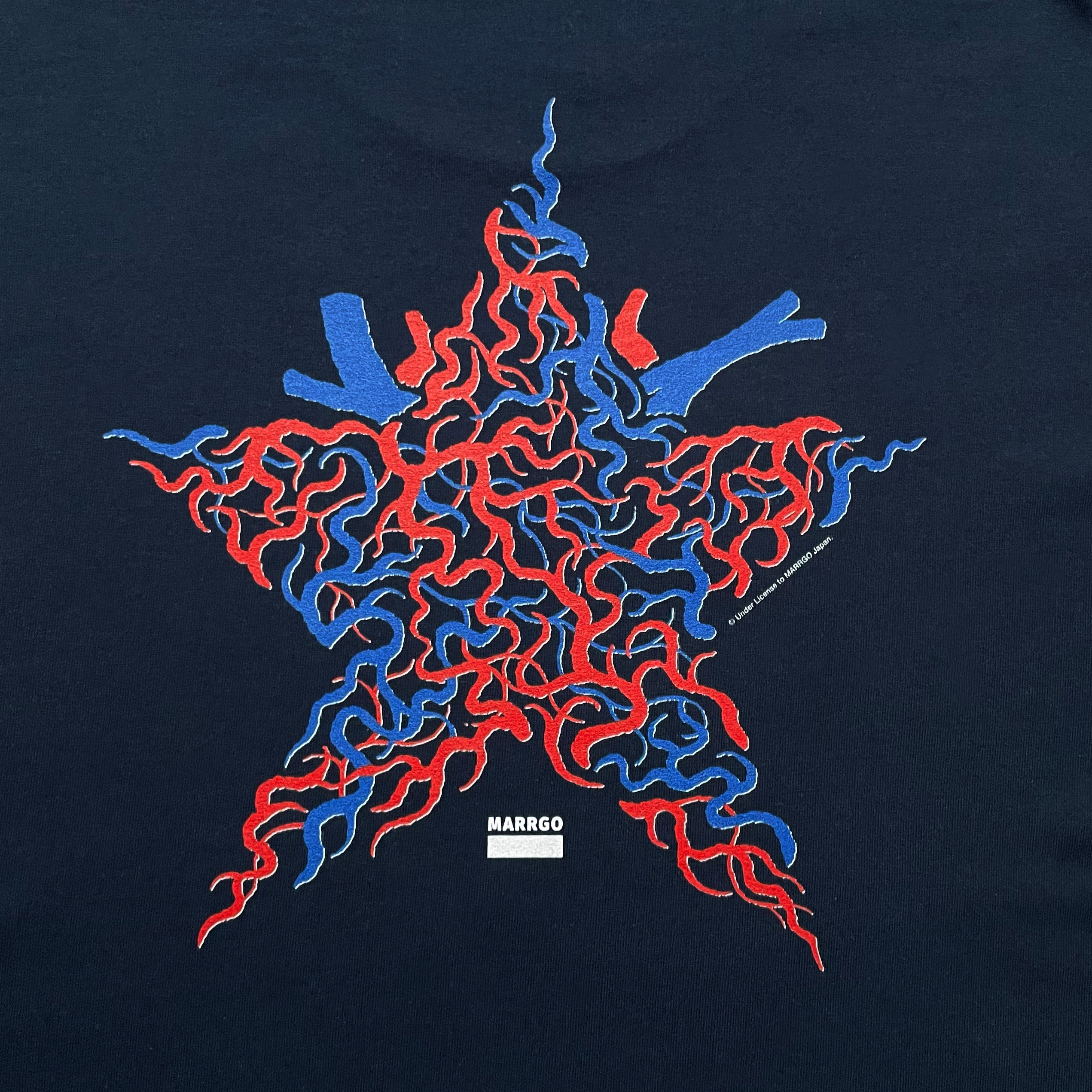 Blood ロングスリーブTシャツ ネイビー バック グラフィック クローズアップ