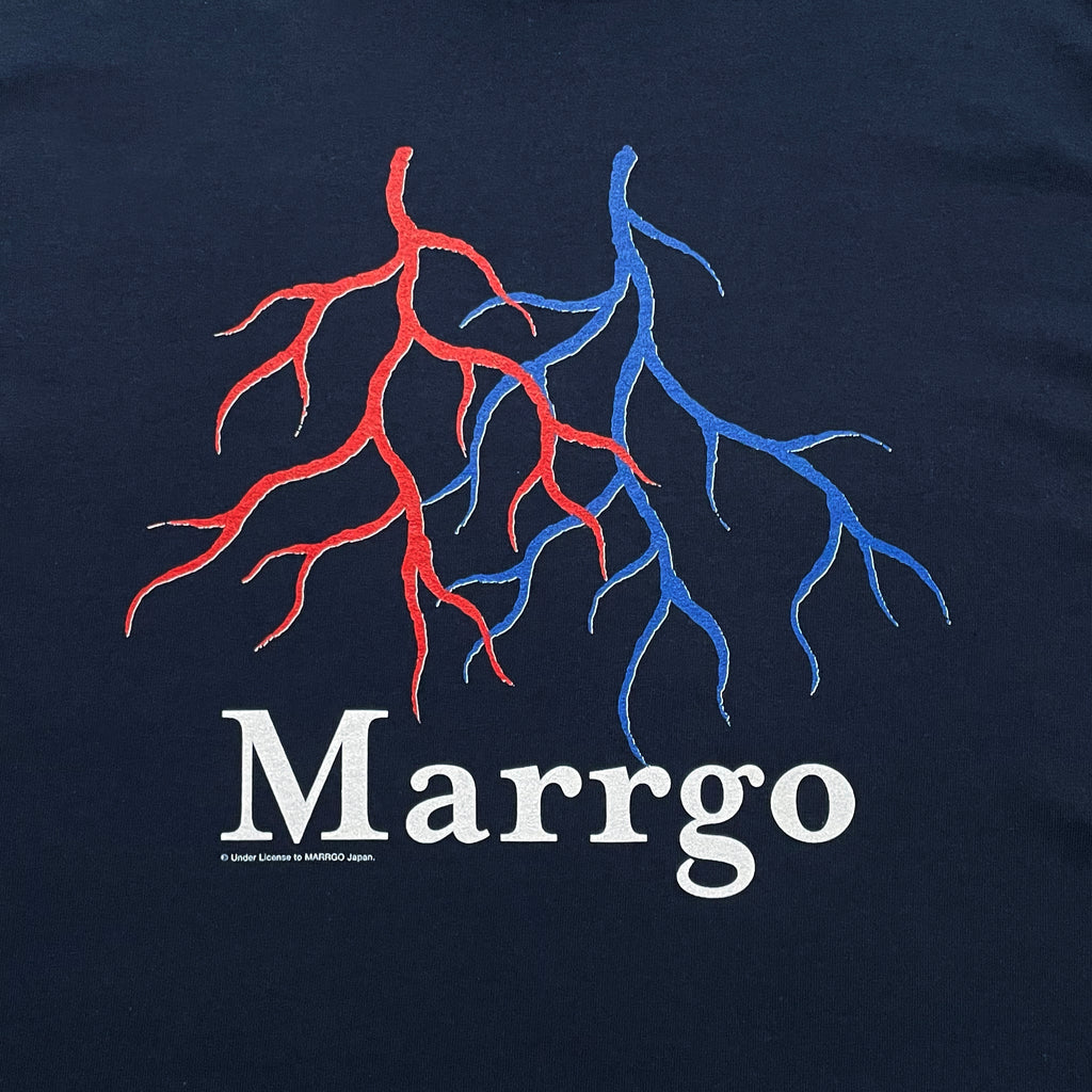 Blood ロングスリーブTシャツ ネイビー フロント グラフィック クローズアップ