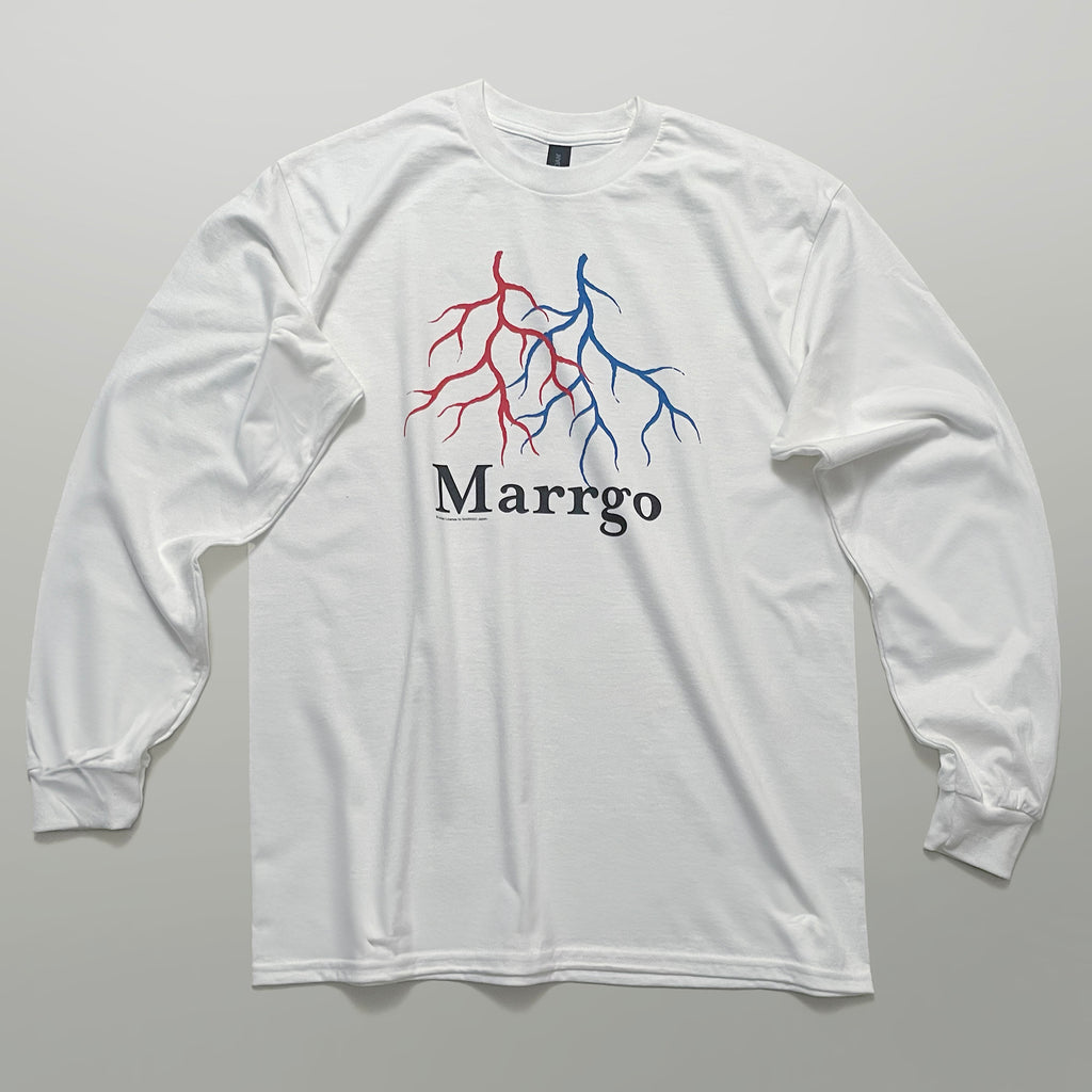 Blood ロングスリーブTシャツ ホワイト フロント 全体 血管 MARRGO