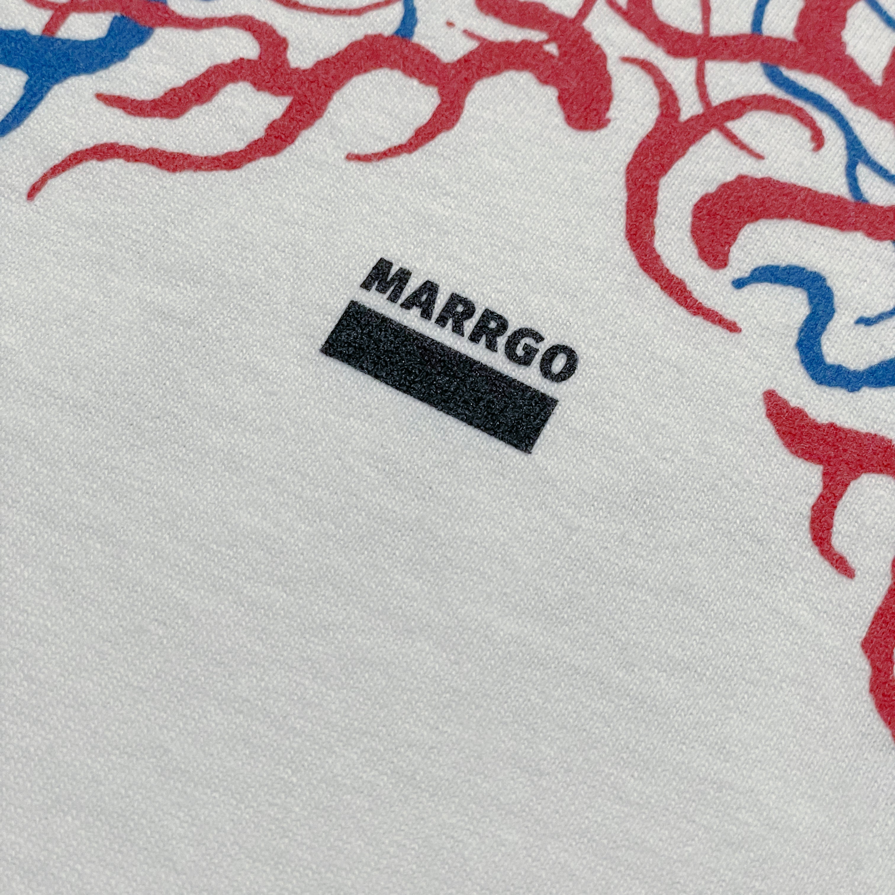 Blood ロングスリーブTシャツ ホワイト ロゴ ディテール