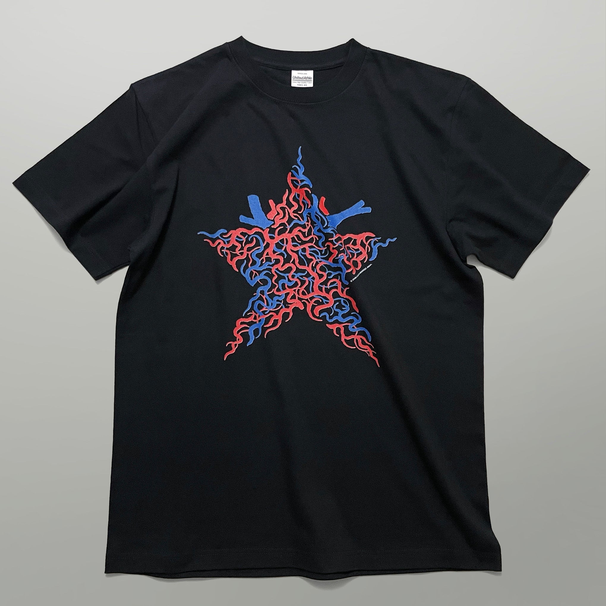 Blood Tシャツ ブラック フロント 全体 星型 MARRGO