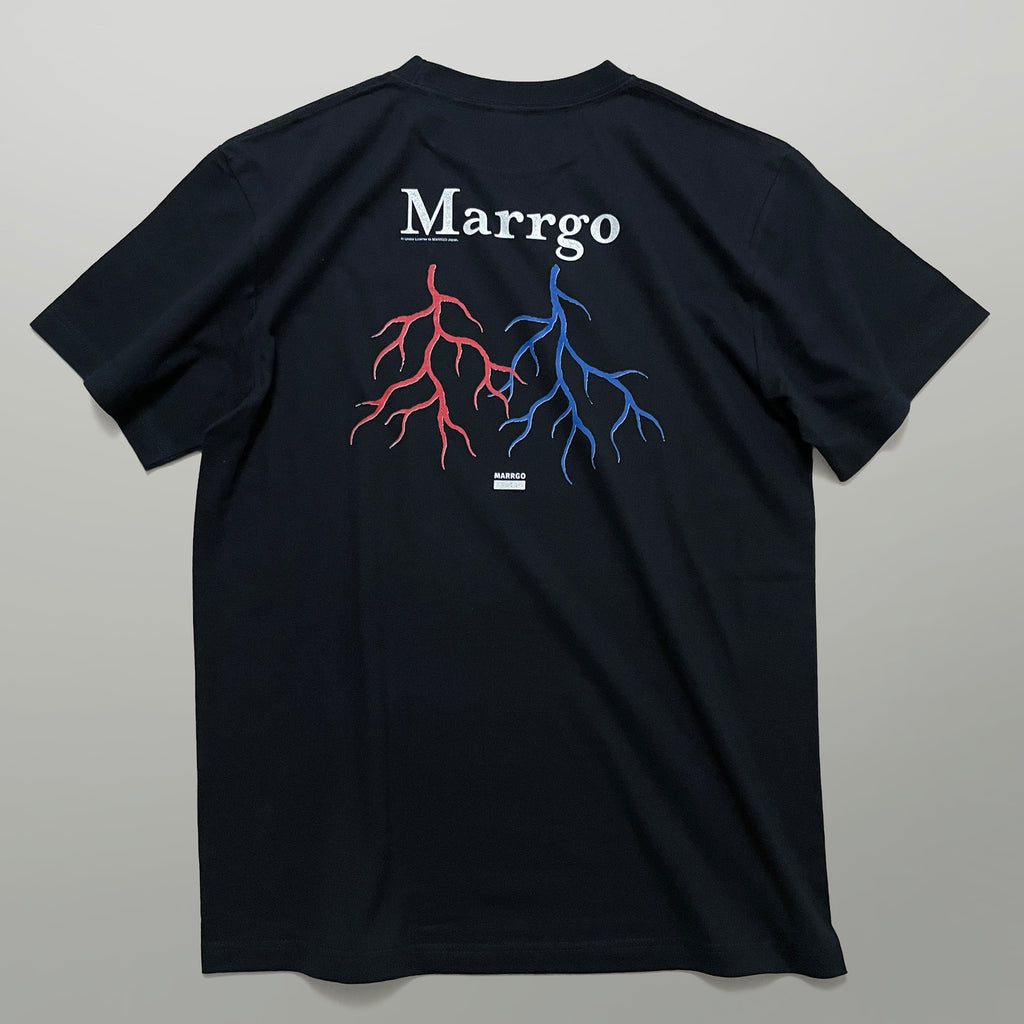 Blood Tシャツ ブラック バック 全体 血管 MARRGO