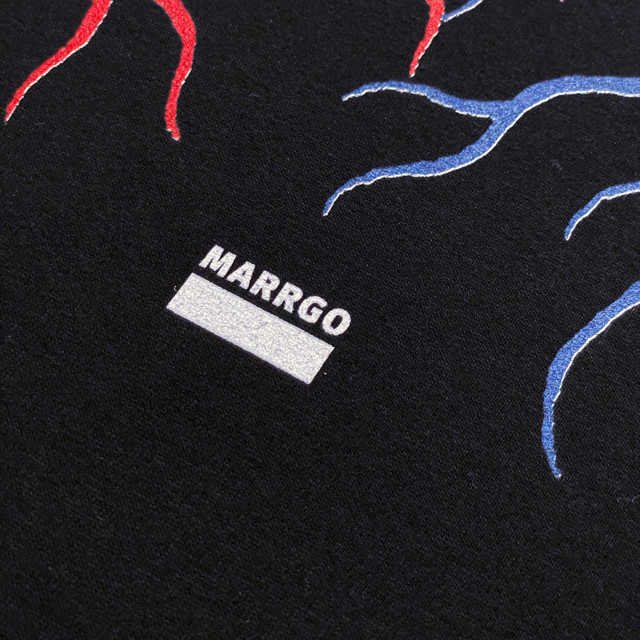 Blood Tシャツ ブラック ロゴ ディテール MARRGO