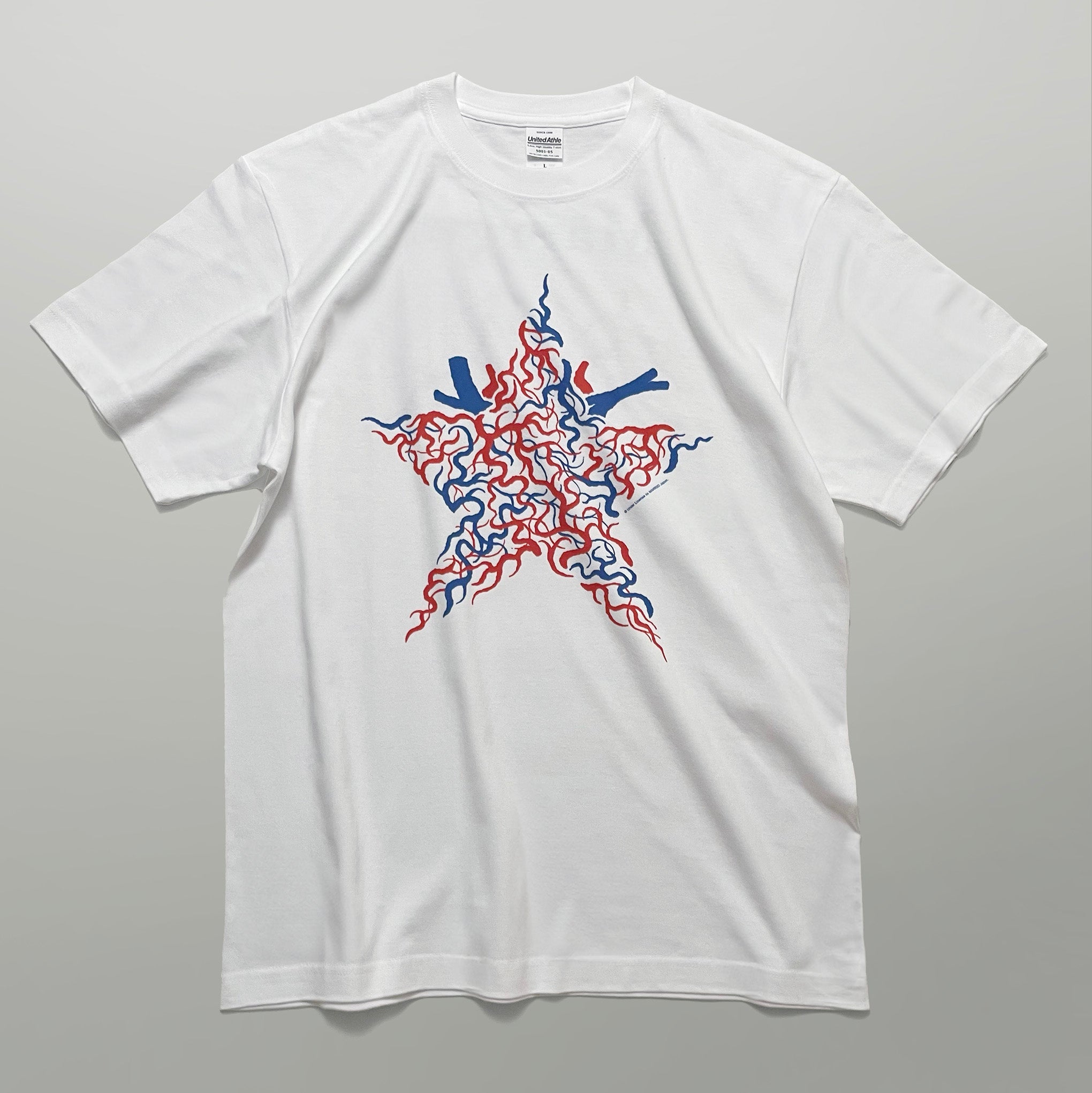 Blood Tシャツ ホワイト フロント 全体 星型 MARRGO