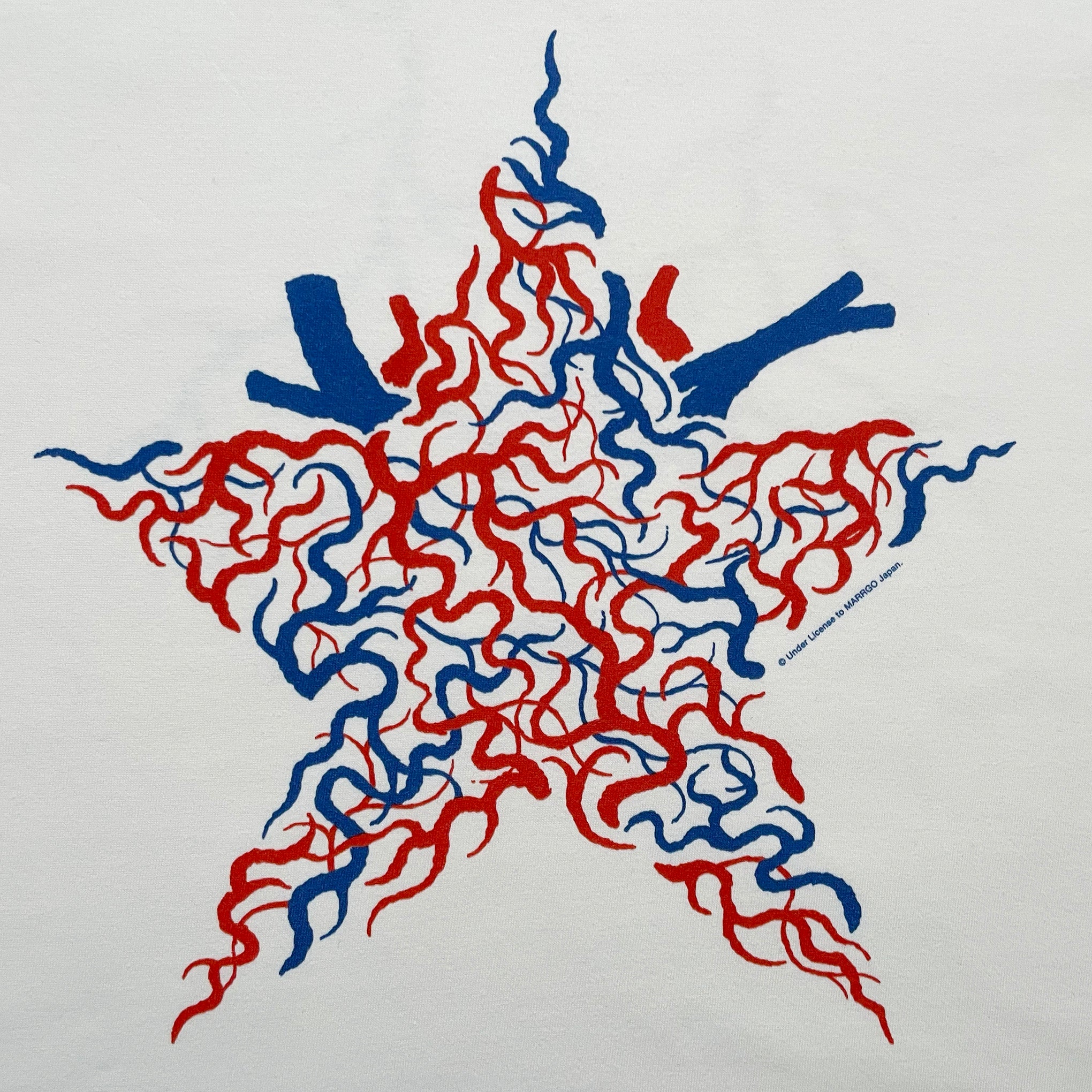 Blood Tシャツ ホワイト フロント グラフィック クローズアップ MARRGO