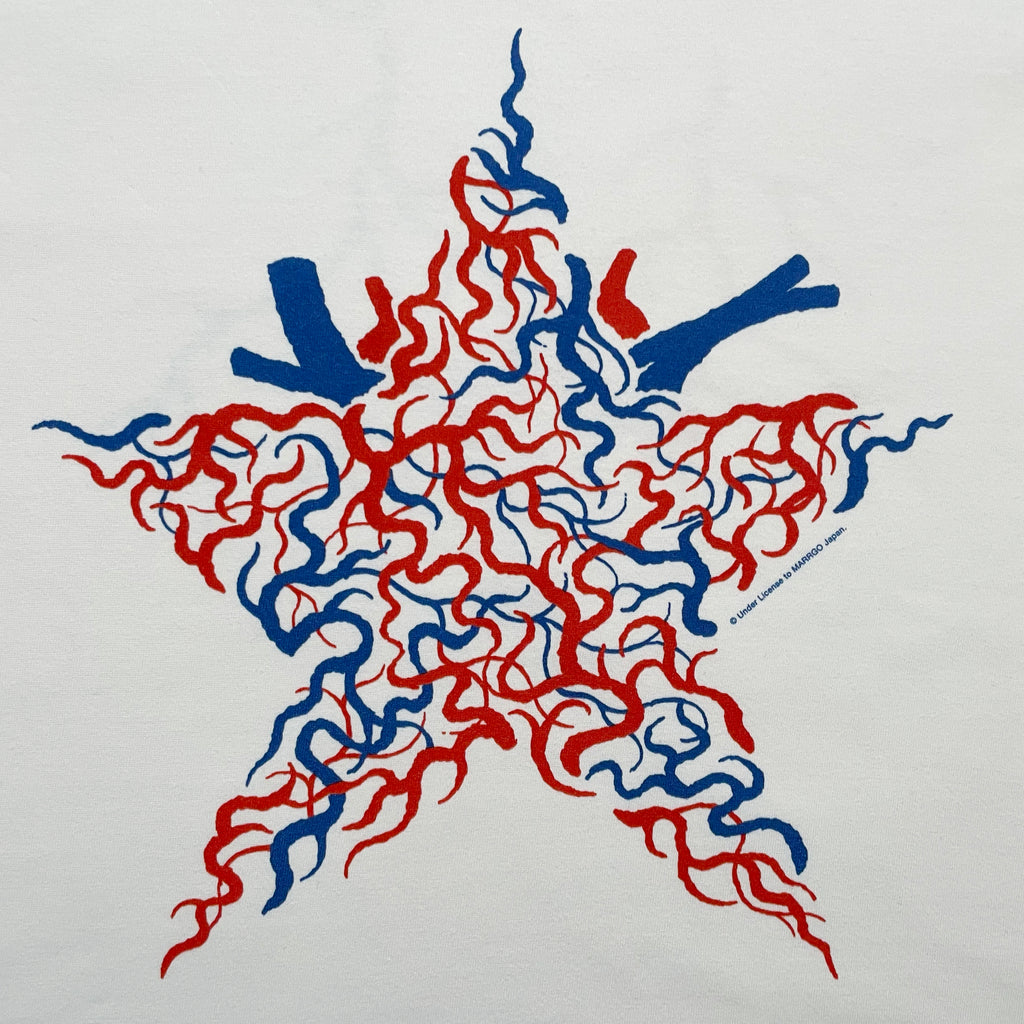 Blood Tシャツ ホワイト フロント グラフィック クローズアップ