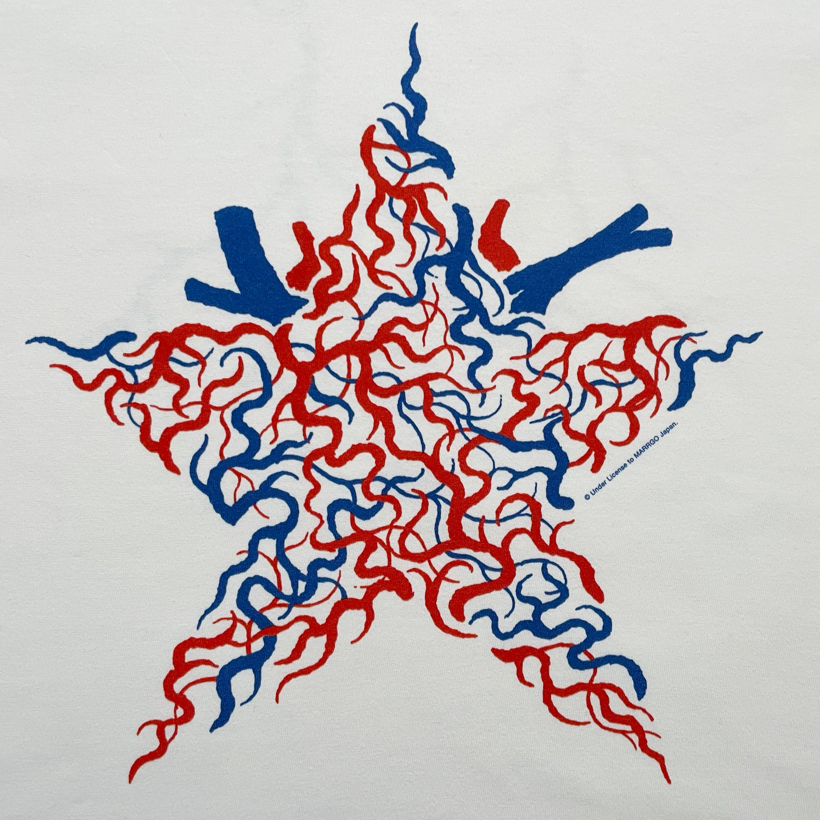 Blood Tシャツ ホワイト フロント グラフィック クローズアップ