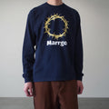Ibara ロングスリーブTシャツ ネイビー フロント モデル着用 いばら 円形 MARRGO