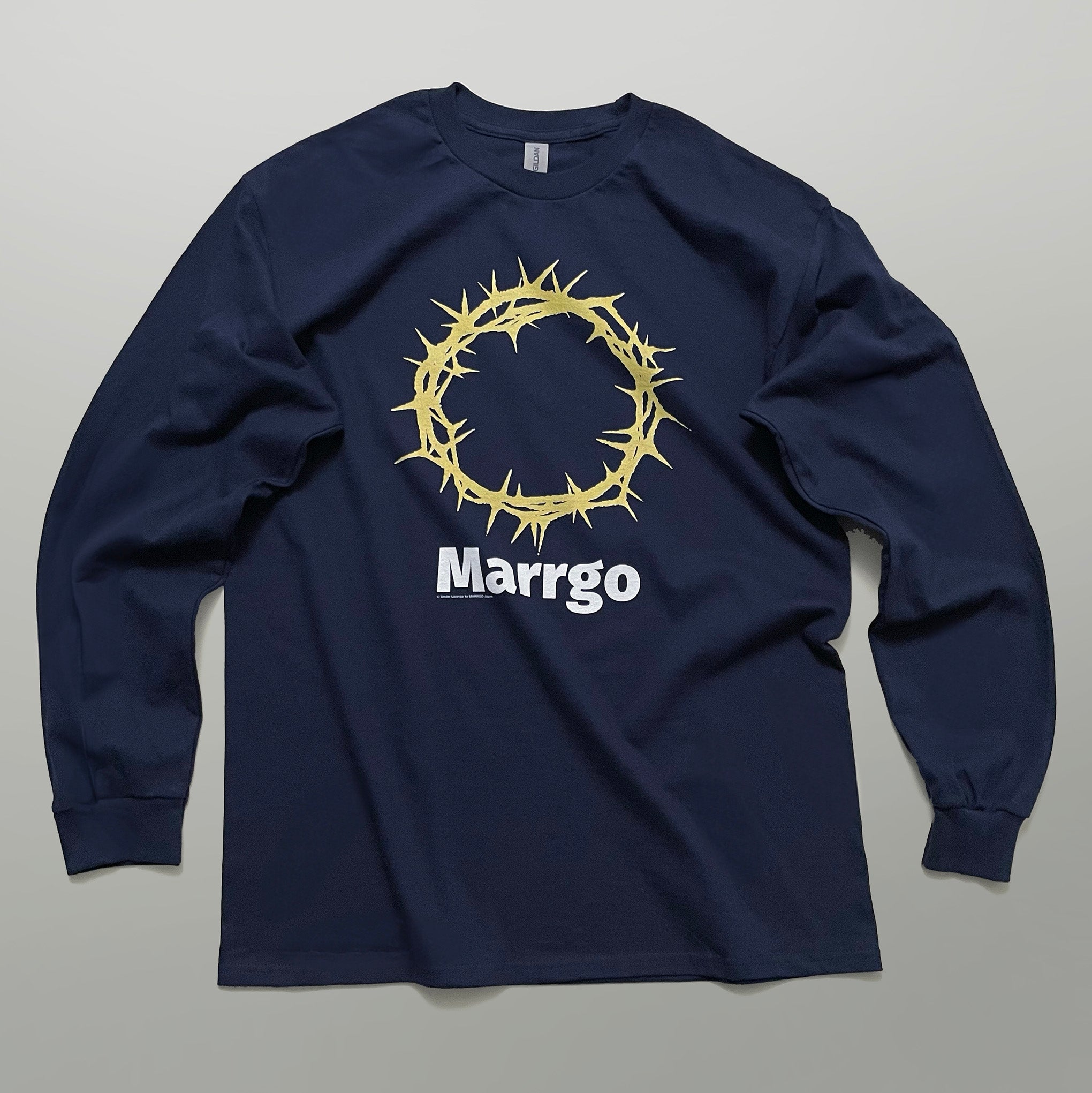 Ibara ロングスリーブTシャツ ネイビー フロント 全体 いばら 円形 MARRGO