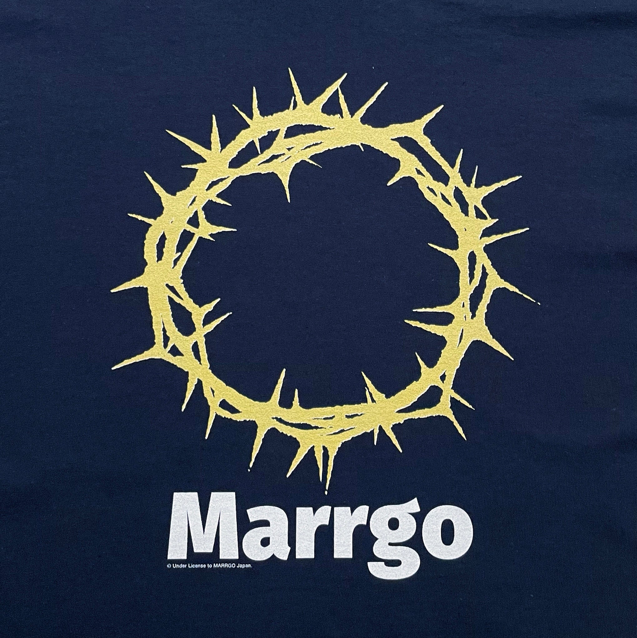 Ibara ロングスリーブTシャツ ネイビー フロント グラフィック クローズアップ MARRGO