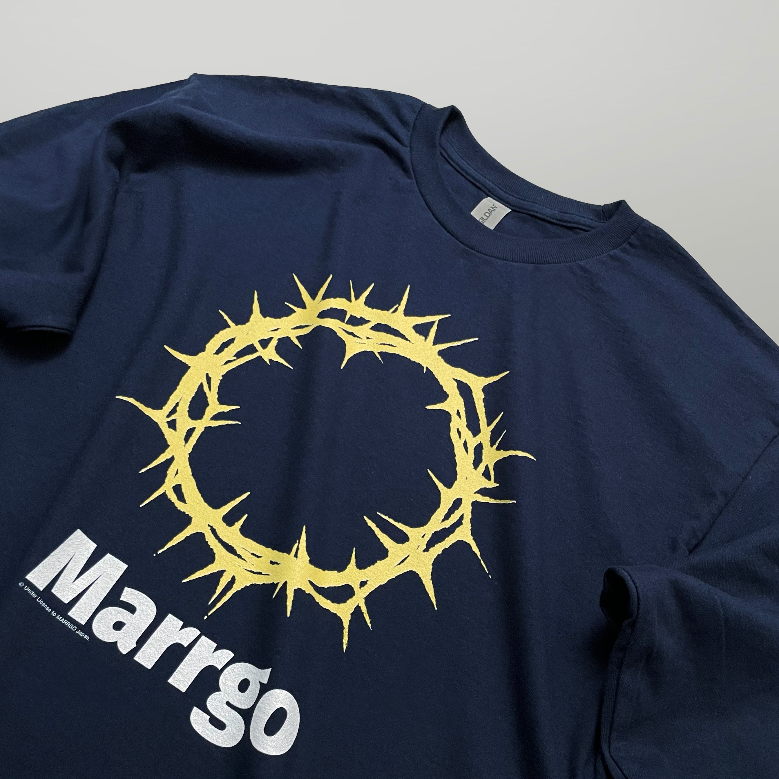 Ibara ロングスリーブTシャツ ネイビー フロント グラフィック 斜め