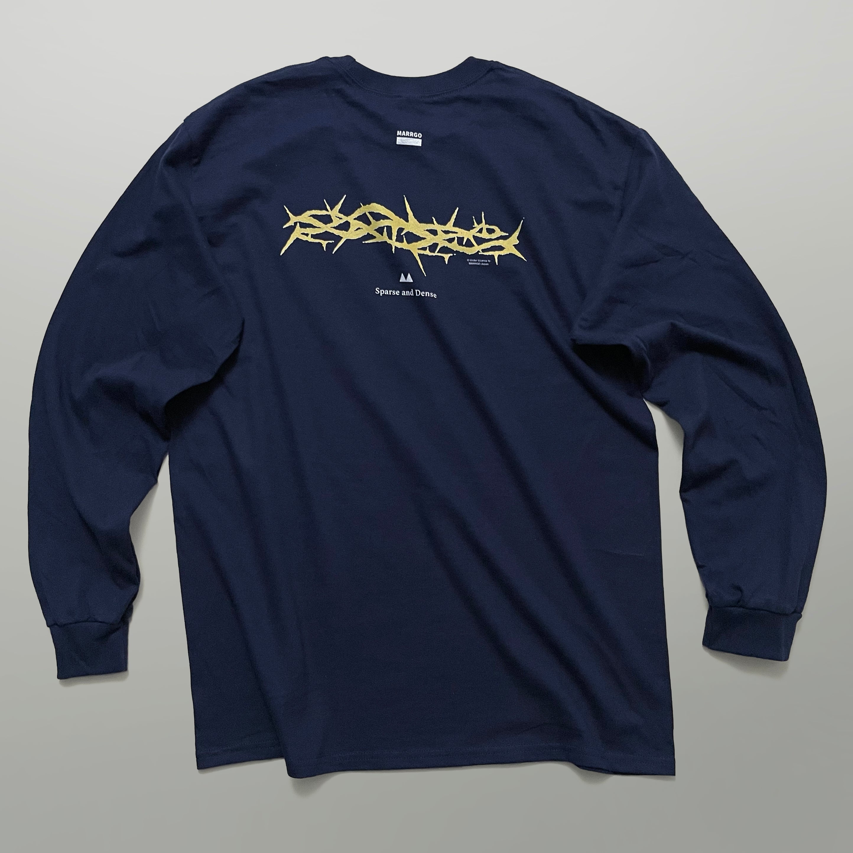 Ibara ロングスリーブTシャツ ネイビー バック 全体 いばら