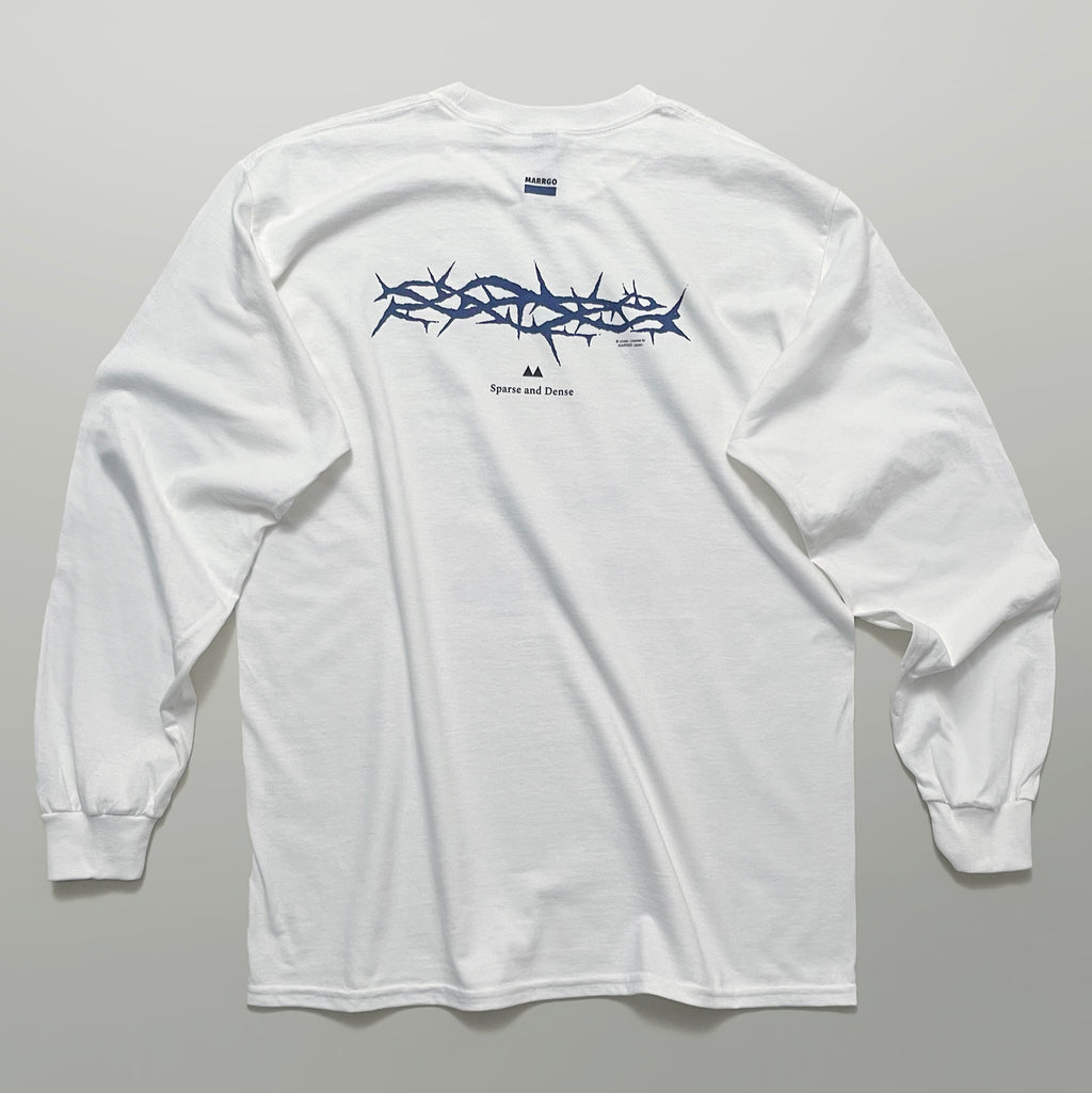 Ibara ロングスリーブTシャツ ホワイト バック 全体 いばら MARRGO