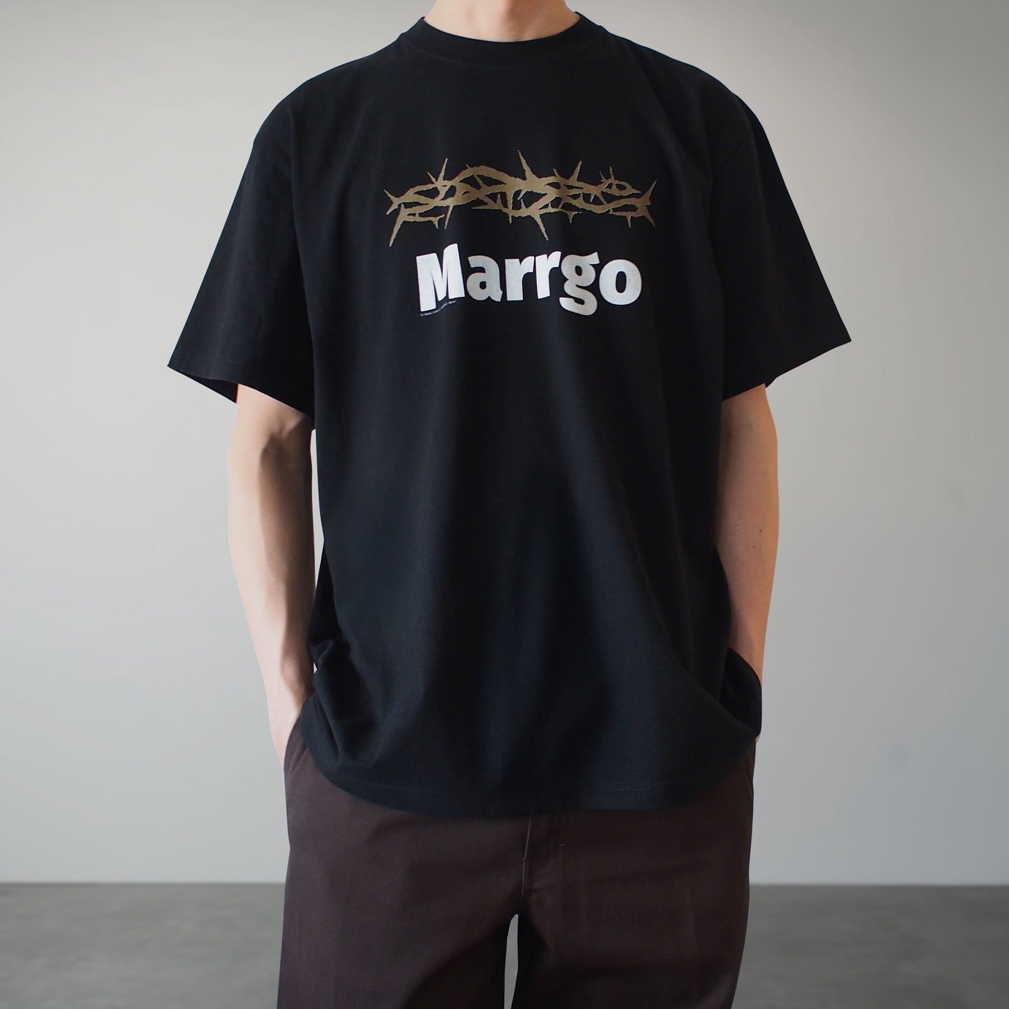 Ibara Tシャツ ブラック フロント モデル着用 いばら MARRGO