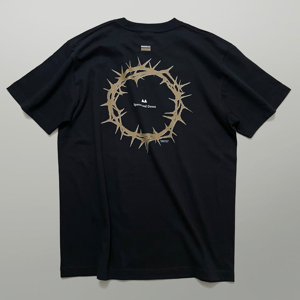 Ibara Tシャツ ブラック バック 全体 いばら 円形 MARRGO