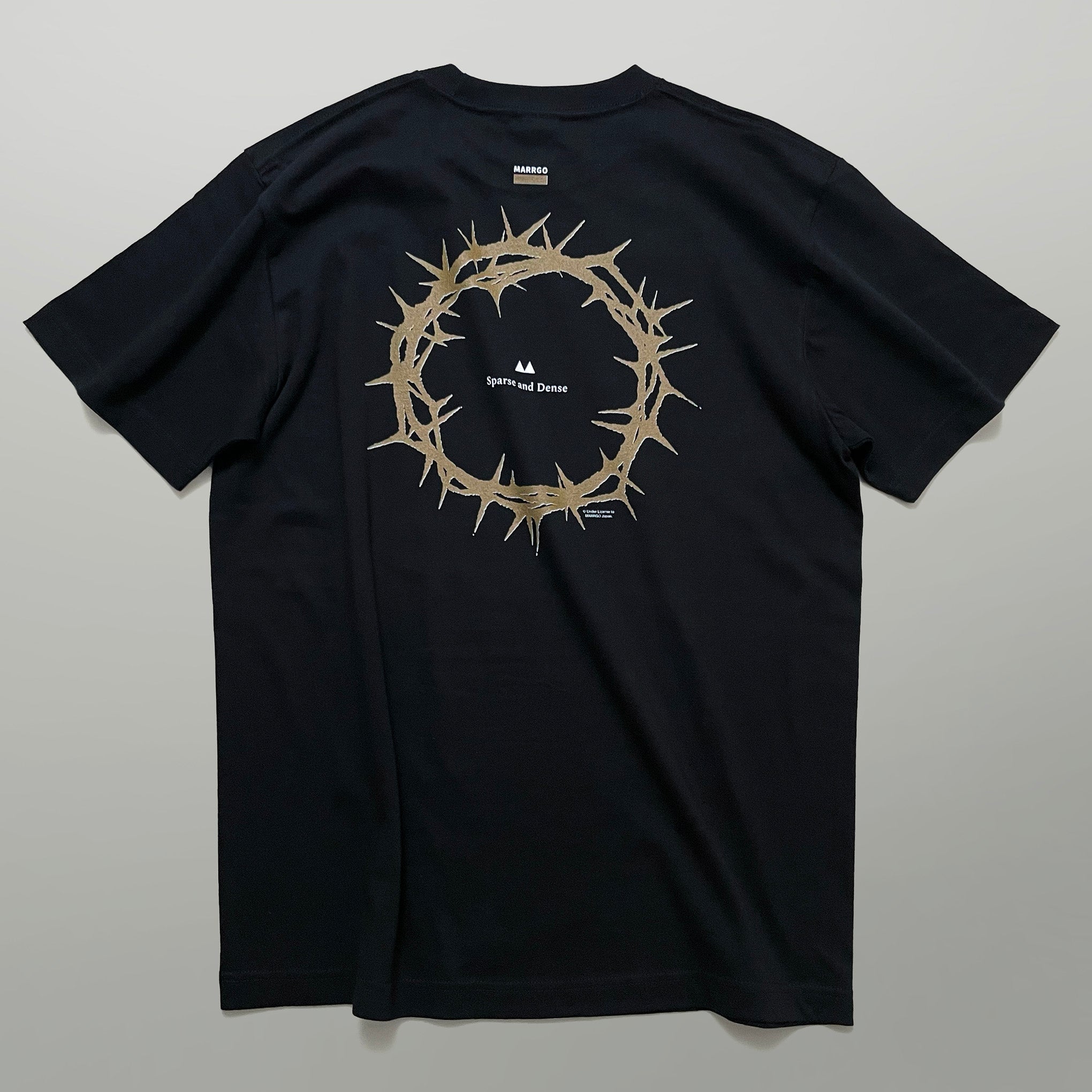 Ibara Tシャツ ブラック バック 全体 いばら 円形 MARRGO
