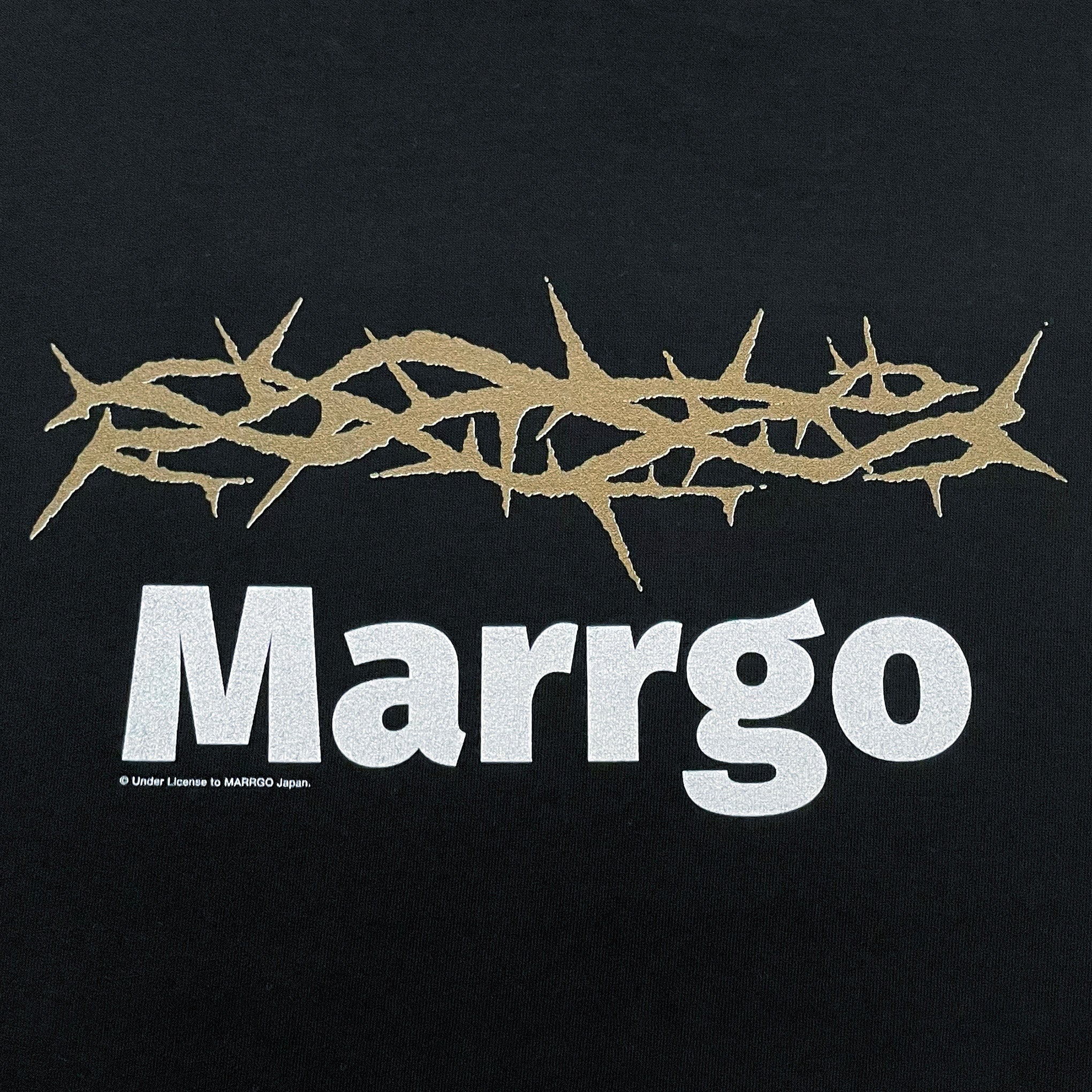 Ibara Tシャツ ブラック フロント グラフィック クローズアップ MARRGO
