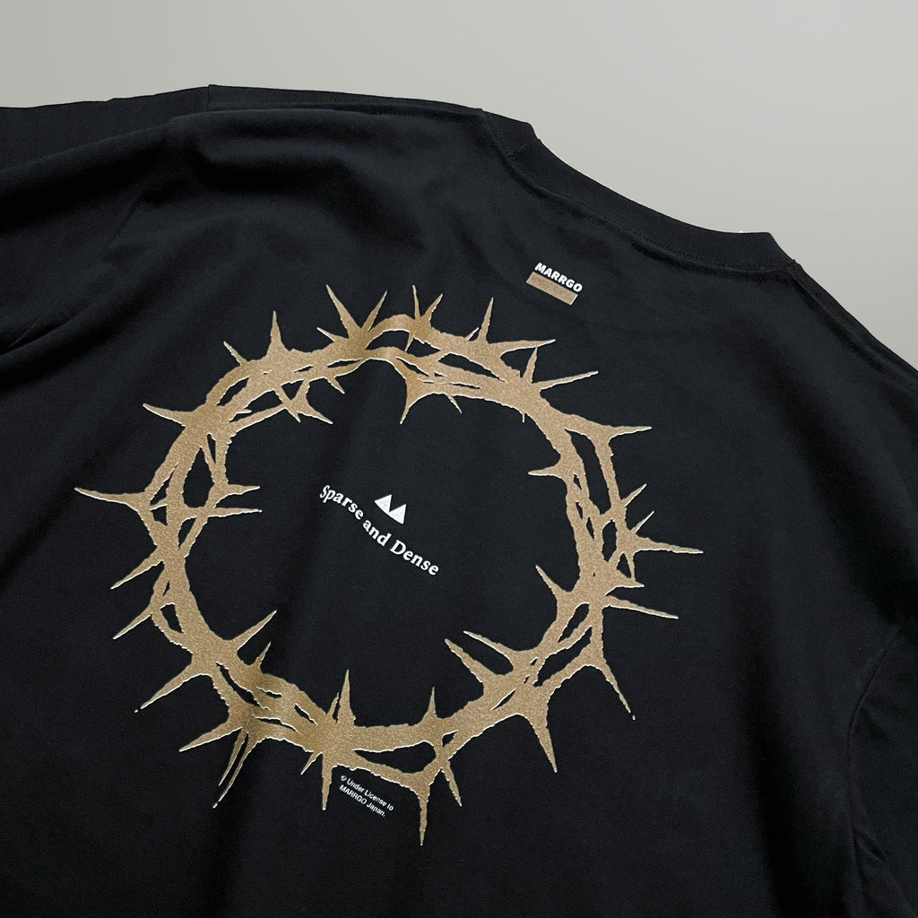 Ibara Tシャツ ブラック バック グラフィック 斜め