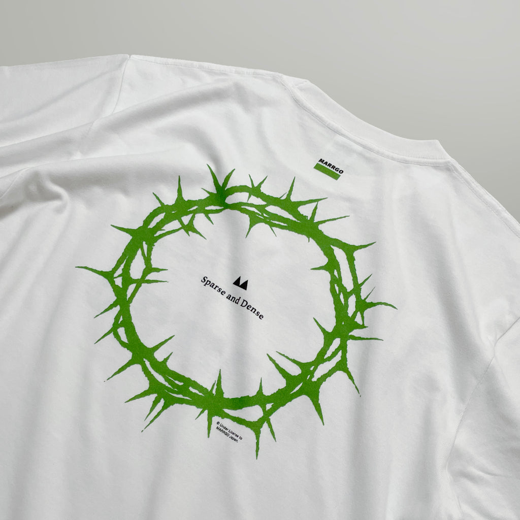 Ibara Tシャツ ホワイト バック グラフィック 斜め