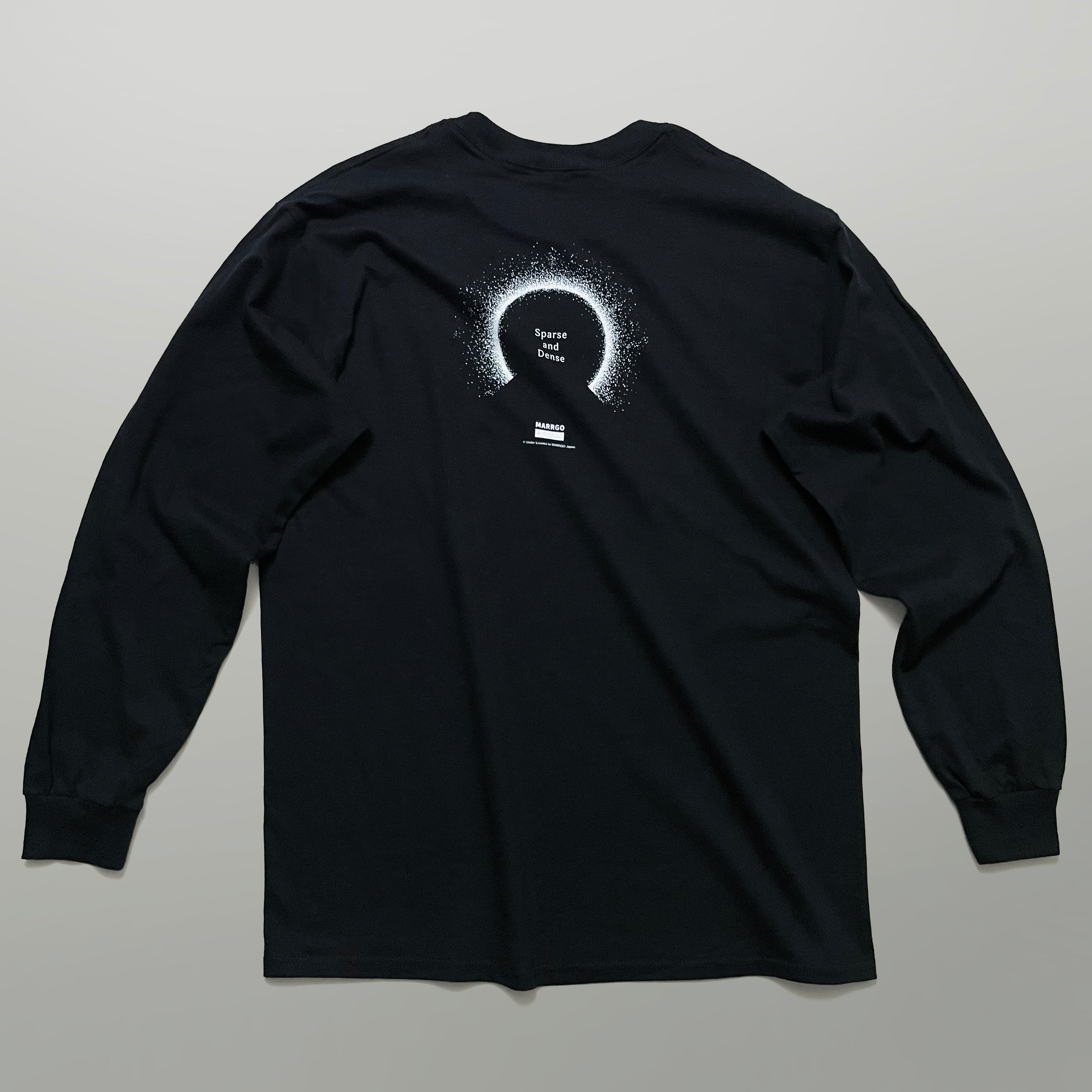 Odyssey ロングスリーブTシャツ ブラック バック 全体 光源 点描