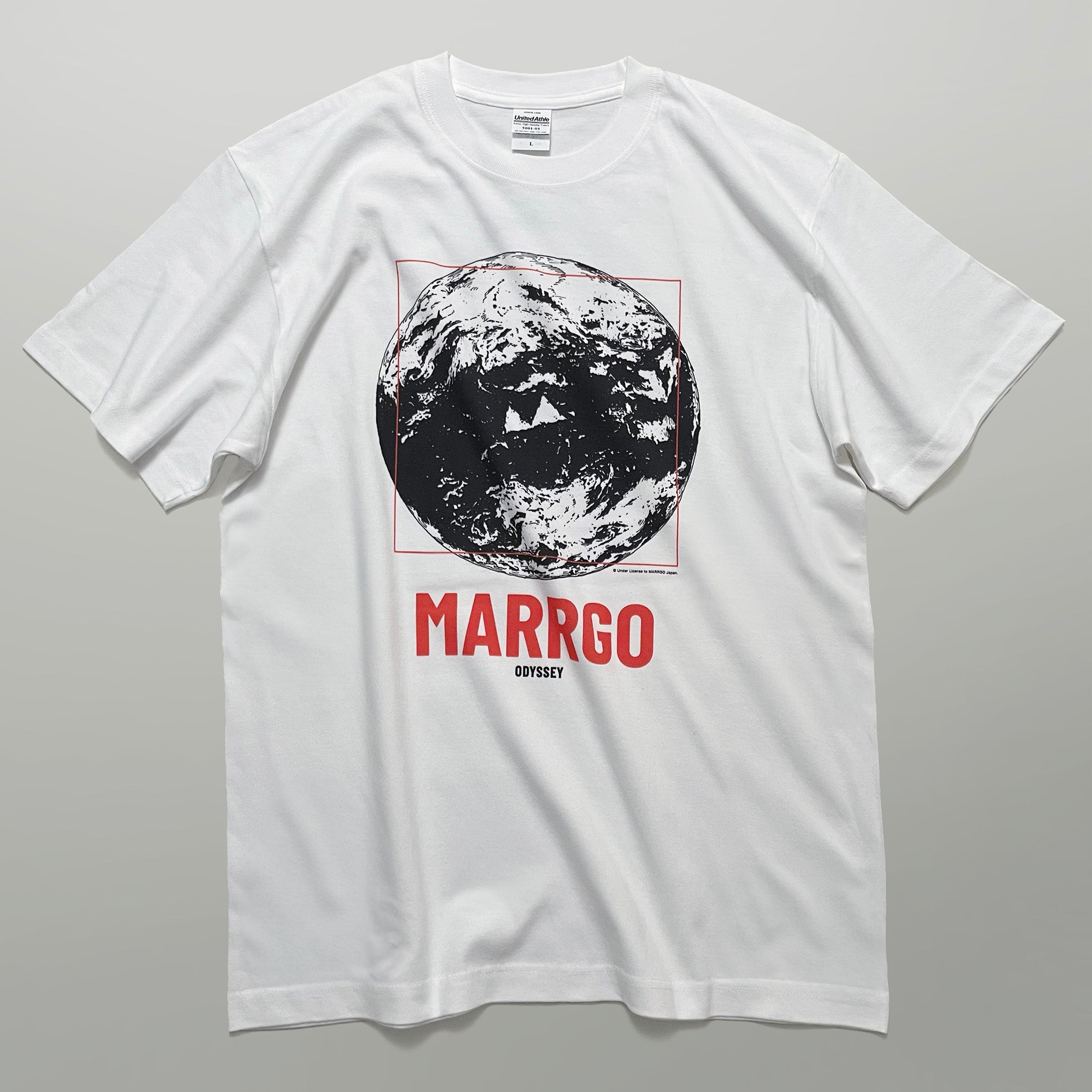 Odyssey Tシャツ ホワイト フロント 全体 惑星 地球 MARRGO